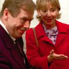 Con Vaclav Havel, entonces presidente checo.