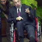 Castro en silla de ruedas tras sufrir una caída.