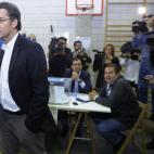 Alberto Núñez Feijóo, tras votar.