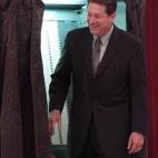 Democratic presidental candidate Al Gore leaves the voting booth after casting his vote at Forks River Elementry School in Elmwood, Tennessee on November 7, 2000. (TIMOTHY A. CLARY/AFP/Getty Images)