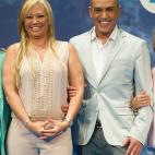 Junto a Kiko Hernández en el V aniversario de 'Sálvame', en julio de 2014