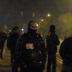 Protesters block the main entrance to Mercabarna, the biggest wholesale market, during a general strike in Barcelona, Spain, Wednesday, Nov. 14, 2012. Spain's main trade unions will stage a general strike, coinciding with similar work stoppages ...