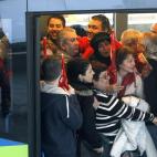 Un piquete informativo recorre la terminal 4 del Aeropuerto de Barajas