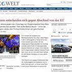 "Los catalanes optan por no salir de la UE" con la derrota de Mas, algo que debería satisfacer a Madrid, asegura. De alcanzar la independencia, el PIB de España se parecería al de Grecia.