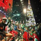 Las luces se encienden por la acción de los ciclistas