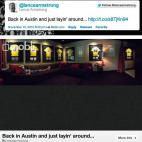 Se quedó sin sus siete Tours y el dopaje en el ciclismo ocupó muchas tertulias virtuales. Su respuesta ante las críticas fue posar cómodamente con sus 7 maillots amarillos. Logró más de 11.000 retuits.