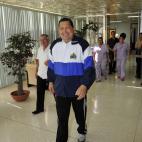 En marzo de 2012, caminando en un hospital de La Habana, Cuba.