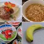 Escalope de pollo Sopa de lentejas Queso Plátano (Fuente: Legifrance) Fotos (en el sentido de las agujas del reloj): Rooey202/Flickr richard_north/Flickr flavouz/Flickr Le Journal de Maman/Flickr