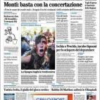 Los recortes y las protestas, en fotografía de portada.