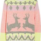 Si te decantas por los colores pastel, esta navidad los jerseys también son para ti. Este en rosa, gris y amarillo con renos es de Stella McCartney para net-a-porter (735 €).
