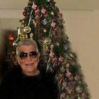 El diseñador italiano desea Feliz Navidad con un gran árbol de fondo.