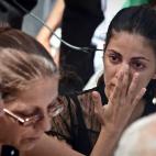 Rosa Maria Payá con profunda tristeza en el funeral de su padre, Oswaldo Payá.