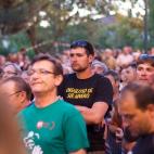 Muchos mineros llevaban camisetas con lemas de protesta.