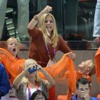 Máxima Zorreguieta, princesa de los Países Bajos, con sus hijas, en pruebas de natación.