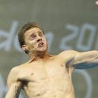 El estadounidense Chris Colwill compite en la prueba de clavados.