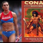 Los abdominales de Elena Isinbaeva, que esta vez ha sido bronce en salto de altura.