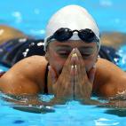 Las deportistas han lucido manos muy cuidadas. En la foto, Mireia de Plata, doblemente laureada en estos Juegos. [Mira en esta galería las uñas con decoración patriótica]. | Getty