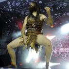 El estadounidense Justin 'Nordic Thunder', durante su actuación.