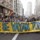 La manifestación en Gran Vía