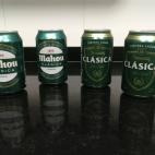 Unas latas de cerveza de Mahou (0,55 euros por lata) y otras de Steinburg.