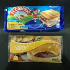 Un paquete de lochas de queso de El Caser&iacute;o (1,78 euros) y otro de Hacendado (1,40 euros).
