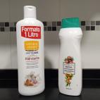 Un gel de ba&ntilde;o de Natural Honey (0,22 euros/100 ml) y otro gel de ba&ntilde;o frutal de Deliplus (0,10 euros/100 ml).