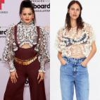 Rosalía, en la alfombra roja de los premios Billboard y top con transparencias de Zara.