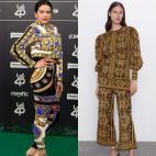 Rosalía con estilismo de Versace en los premios de Los40 y total 'look' de Zara.