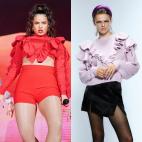 La cantante sobre el escenario en un concierto en Miami y jersey con volantes de Zara