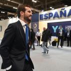 El presiente del Partido Popular, Pablo Casado, su llegada a la vigésimo quinta conferencia del clima de la ONU (COP25).