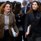 La Ministra de Transición Ecológica en funciones, Teresa Ribera (i), y su homóloga chilena, Carolina Schmidt (d), participaron este domingo en la clausura de la Conferencia de la Juventud sobre el clima, celebrada en la Universidad Politécni...