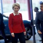 La presidenta de la Comisión Europea, Ursula von der Leyen, a su llegada a la ceremonia de apertura.