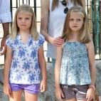 Leonor y Sof&iacute;a visitan La Granja en agosto de 2013.