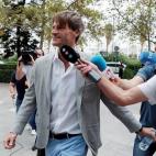El exjugador del Zaragoza, Leo Franco, entrando al juicio.