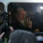 Julian Assange, detenido en Londres.