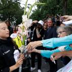 Flores a su llegada a Nueva York