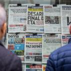 Estas son las portadas de varios peri&oacute;dicos el 18 de marzo de 2017. El d&iacute;a anterior, Jean No&euml;l Etcheverry, activista de una asociaci&oacute;n ecologista abertzale, hab&iacute;a comunicado al diario franc&eacute...