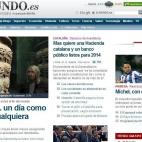 La edición digital de El Mundo abrió a primera hora de la mañana con la profecía maya: "21-12-2012... un día como otro cualquiera"