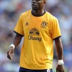 Louis Saha, jugador del Everton, en 2011.