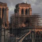 Vista de la catedral tras el incendio.