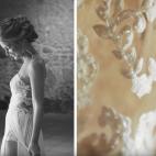 Se ven al detalle los dos vestidos de Escanes: con tirantes y falda de tul abullonada para la ceremonia y con bordados y transparencias para la fiesta