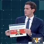 Al l&iacute;der de Ciudadanos le hizo falta tambi&eacute;n imprimir un titular de Iceta para afear a S&aacute;nchez que el dirigente del PSC defendiese los indultos para los independentistas.