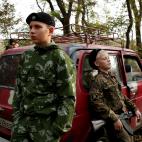 Octubre de 2017. Estudiantes participan en una maniobra militar en la ciudad de Stavropol (Rusia).