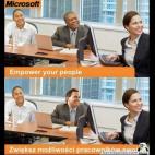 Parece que Microsoft Polonia reestructuró la plantilla. Se dejó la mano, eso sí. Vía Bored Panda