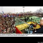 Vía Agha Haider Raza: el presidente de Pakistán dando un mitin en su ciudad natal.