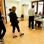 Esperando cola, en Madrid.