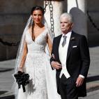 Pilar Rubio junto a su padre y padrino.