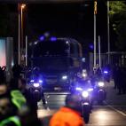 Llegada sin problemas de los autobuses del Barcelona y del Real Madrid