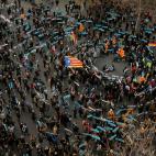 Concentración de aficionados y ciudadanos proindependencia en la previa del partido