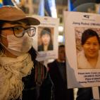 Protesta en el Día de los Derechos Humanos en Ámsterdam, en favor de la causa uigur